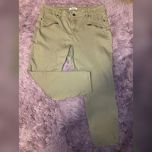 Olive green skinny jeans